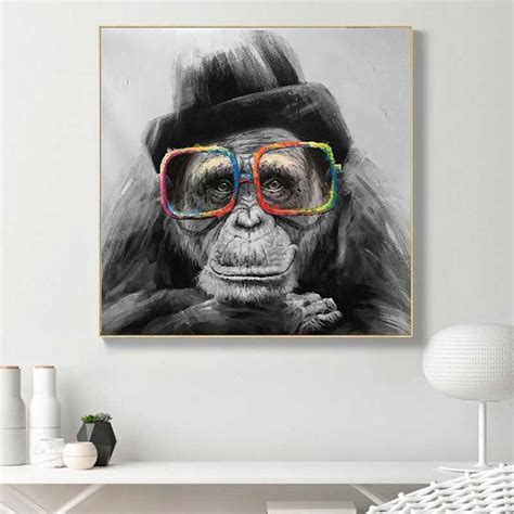 Tableau Singe Lunettes Tableaux Du Monde Illustrations Sur Toile