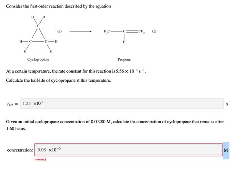 Solved Consider The First Order Reaction Described By The Chegg