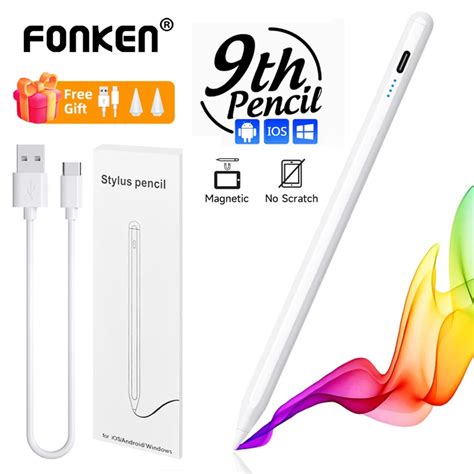 Fonken 9th Universal Active Stylus Pen Capacitive Pencil Touch Screen For Android Tablet Ipad