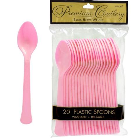 Pink Premium Plastic Spoons 20ct Kids Party Supplies Kids Birthday