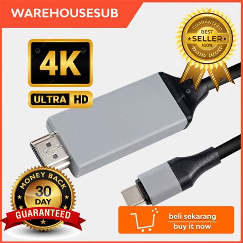 Jual Kabel Konverter Usb Type C To Hdmi Fsu K Hz Cm Black