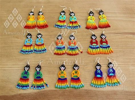 Lot Of Mexican Chaquira Earrings Model Doll Etsy Sweden Native