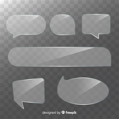 Free Vector Set Of Realistic Glass Speech Bubbles