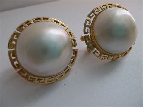 Reserved MABE BLISTER Pearl 14kt Yellow Gold Earrings