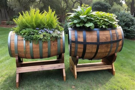 Premium Photo Upcycled Wine Barrel Planter Boxes