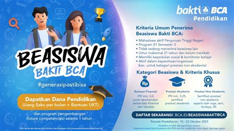 Informasi Pendaftaran Beasiswa Bakti Bca 2024 Fakultas Hukum