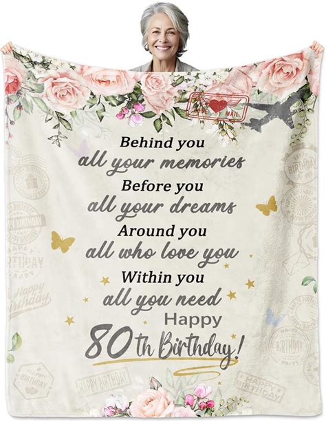 Amazon Eliber Happy 80th Birthday Gifts For Women Blanket 80th