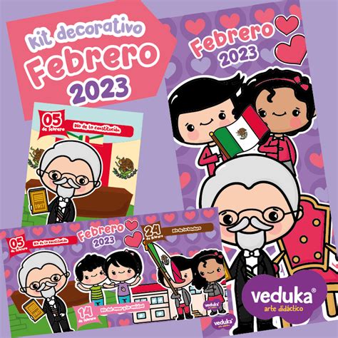 Kit Decorativo Febrero 2022 Veduka Arte Didáctico