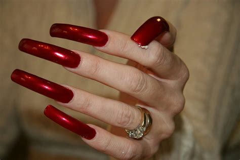 Pin By Margarita On Nails Andi Long Red Nails Curved Nails Red Nails