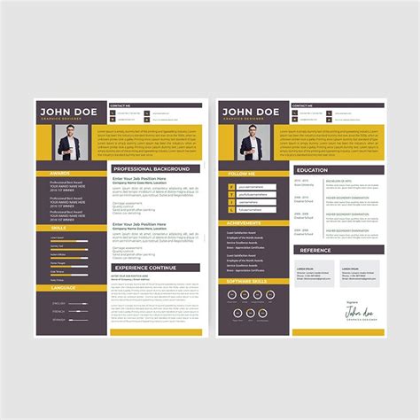 Modern Cv Template Vector Freepng