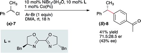 Preliminary Enantioconvergent Coupling Of A Secondary Benzyl Chloride