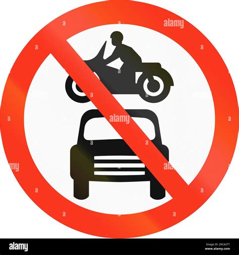 Bangladesh Sign Prohibiting Thoroughfare For All Motor Vehicles Stock