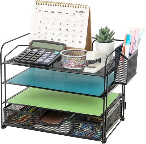 Amazon Lavatino Desk Organizer With File Holder 5 Tier Paper