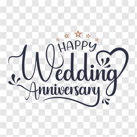 Happy Wedding Anniversary Calligraphy Design Transparent Artwork Vector