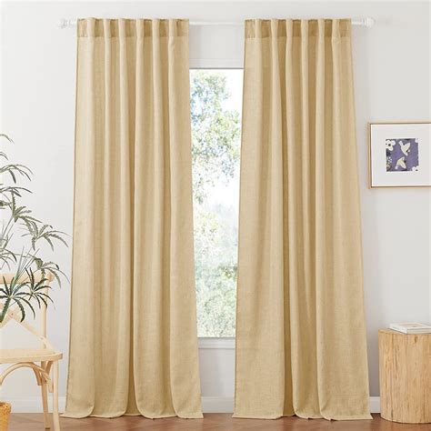 Ryb Home Semi Sheer Curtains Linen Textured Privacy Light Filtering