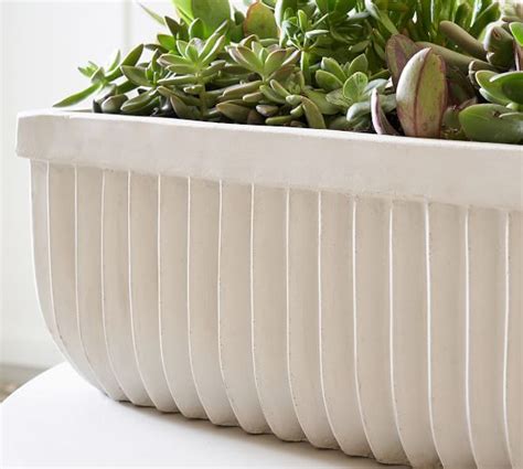 Concrete Fluted Planter Chalk Pottery Barn Concrete Planters