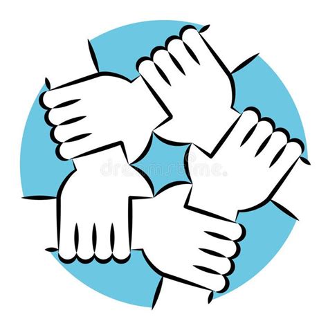 Hands Holding Eachother For Solidarity And Unity Stock Vector