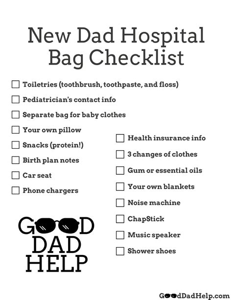 The New Dad Hospital Bag Checklist Stuff To Not Forget Good Dad Help