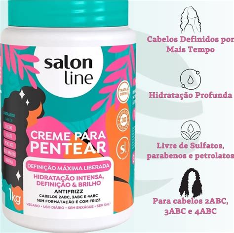 Kit Cremes Para Pentear Salon Line Defini O M Xima Liberada Kg