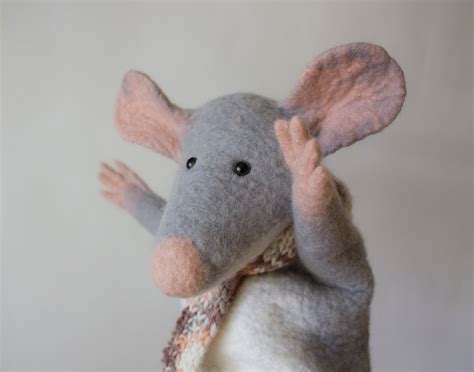 Mouse Rat Hand Puppet Wet Felted Animal Hand Puppet Etsy