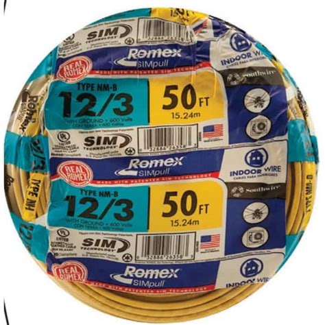 Reviews For Southwire 50 Ft 12 3 Solid Romex SIMpull CU NM B W G Wire