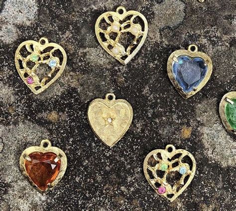 1960s Heart Charms Gold Tone 1960s Charms Hearts Antique Jewellery