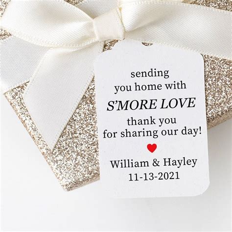 S Mores Wedding Favor Tags Sending You Home With Smore Love