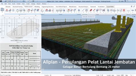 Tutorial Bim Allplan Penulangan Pelat Lantai Kendaraan Jembatan 25