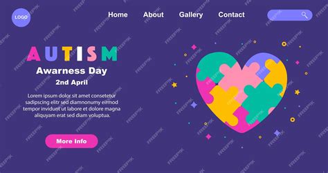 Premium Vector World Autism Awareness Day With A Puzzle Heart Landing