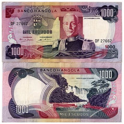 1972 Billete Angola 1000 Escudos M Carmona P103 MBC Mynumi