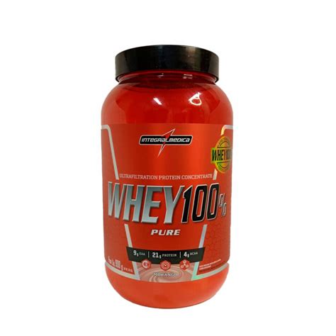 Whey 100 Pure Sabor Morango 907g Integralmedica