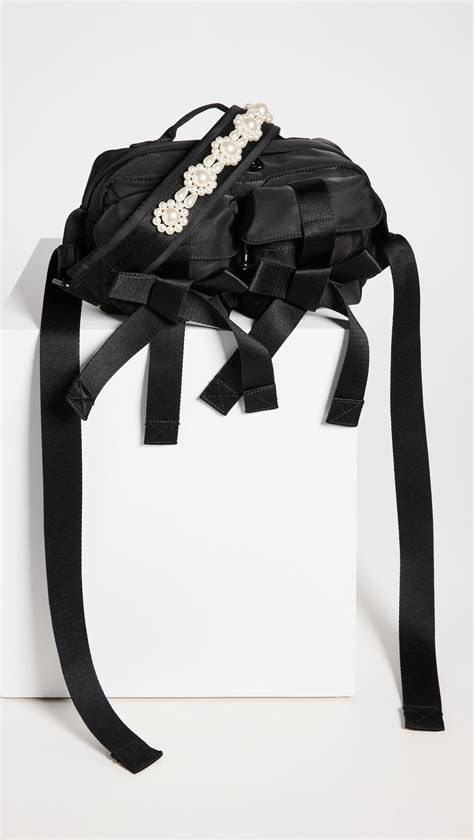 Simone Rocha Bow Front Crossbody Bum Bag In Black Lyst