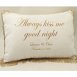 Personalized "Always Kiss Me Goodnight" Pillow - FindGift.com