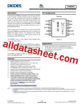 Pam M Datasheet Pdf Diodes Incorporated