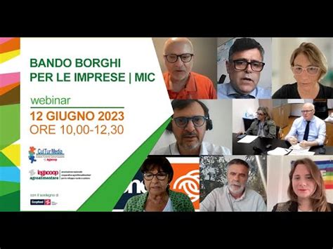 Webinar Bando Borghi Per Le Imprese Mic Giugno Youtube