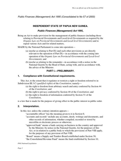 public finances management act  consolidated