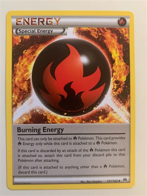 Burning Energy 151162 Xy Breakthrough Set Uncommon Pokemon Card