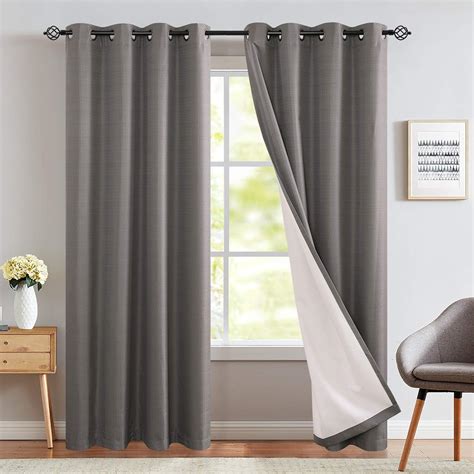 Amazon JINCHAN Blackout Curtain Grey For Bedroom 84 Inches Length