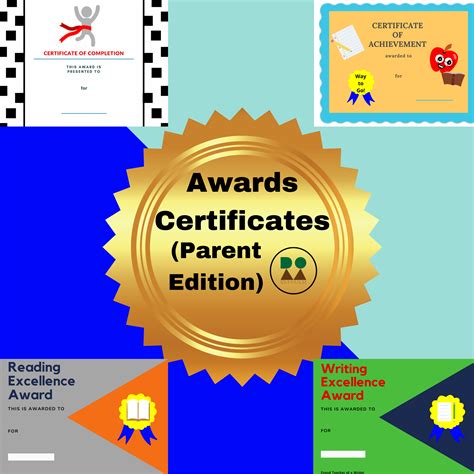 Awards Certificates Parent Edition 4 Different Certificate Styles