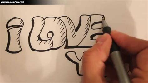 How To Draw I Love You In Graffiti Youtube