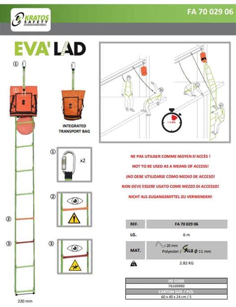 Kratos Safety Evalad Reddingsladder Touwladder M Fa Vdsteenxxl