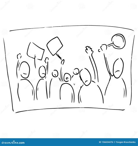 Cartoon Crowd With Happy People Royalty-Free Illustration ...