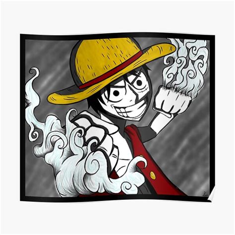 Luffy One Piece Fanart Poster For Sale By Lazykamypaints Redbubble