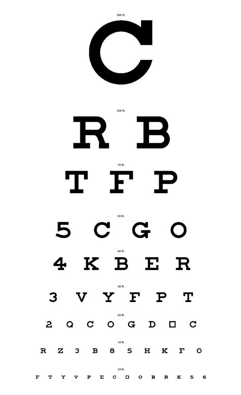 Free Printable Eye Test Charts