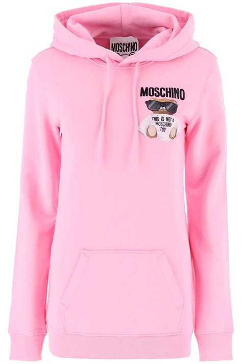 Moschino Cotton Micro Teddy Bear Hoodie In Pink Lyst