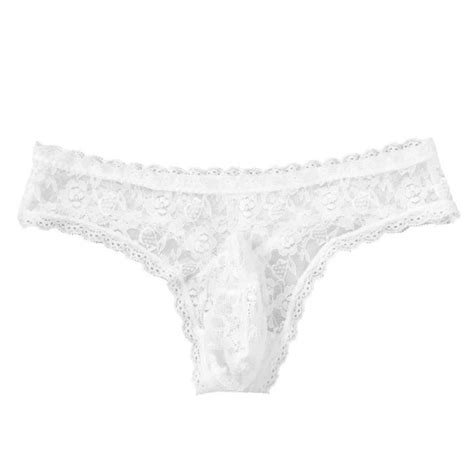 YOOJIA String Sissy Homme Bulge Pouch Sous Vêtements Transparente Lingerie Motif Floral G String