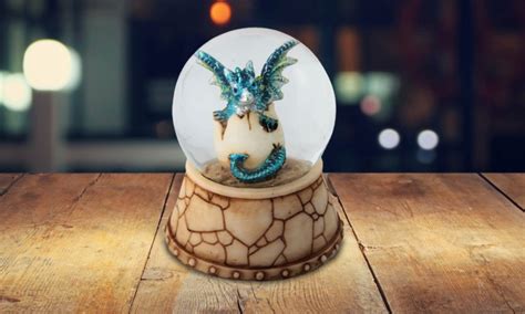 Dragon Glitter Snow Globe Statue Decoration Figurine Etsy