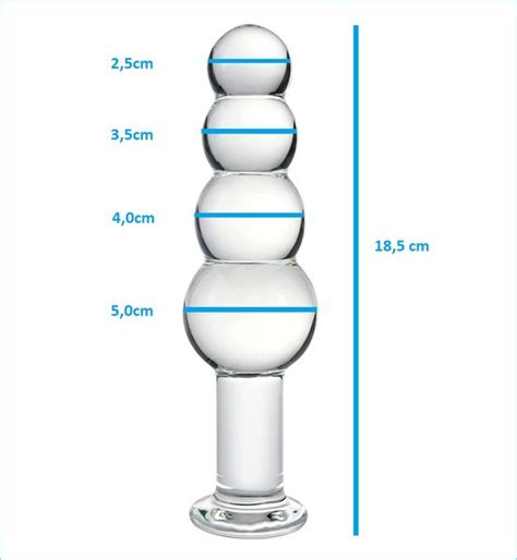 Buttplug van kristalglas 18 5cm anaalplug anale dildo dia Ø 2 5 cm Ø 3 5 cm Ø bol