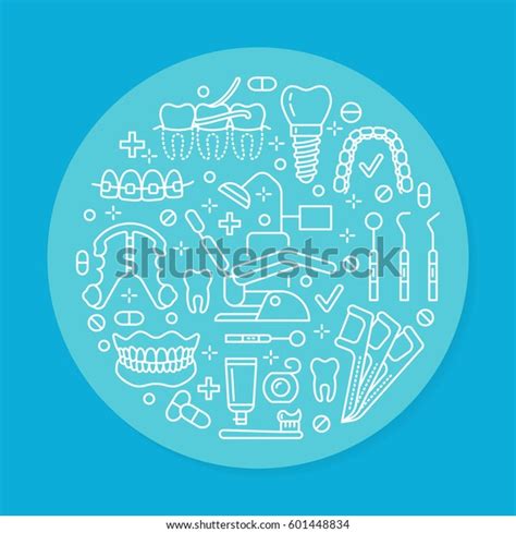 Dentist Orthodontics Medical Banner Vector Line Stock Vector Royalty