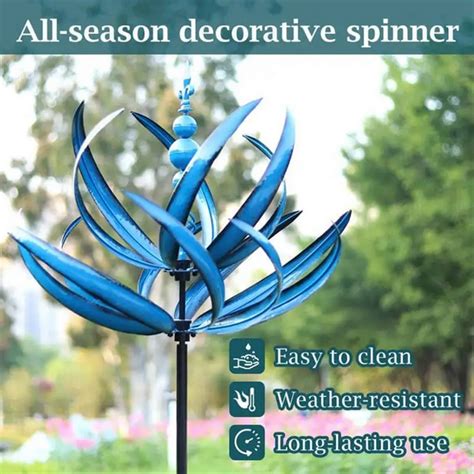 Wind Spinner Metal Windmill 3D Powered Kinetic Sculpture Lawn Solar ...